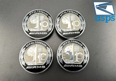 MERCEDES BENZ AMG Affalterbach 75 mm emblema tapa central llanta insignia juego de 4 Foto 1 de 4