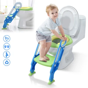 Toilettentrainer Kinder Toilettenstuhl Toilettensitz mit Treppe Rutschfest Grün - Bild 1 von 12
