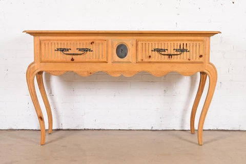 Baker Furniture Italian Provincial Louis XV Pine Huntboard or Console Table Cover