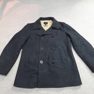 J.Crew Mens Jacket Medium Gray Charcoal Pea Coat Wool Bayswater - Picture 1 of 13