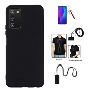 For Samsung Galaxy A03S, Flexible TPU Gel Cover + Lanyard Crossbody Necklace/ TG - Photo 1 sur 9