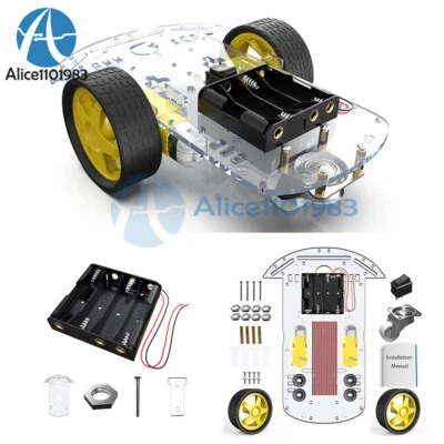 2WD Smart Robot Car Chassis Kit w/ Speed Encoder Battery Box for Arduino 2 Motor - Image 1 of 4