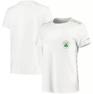 Boston Celtics DKNY Sport Women's Donna Sport Pocket Tri-Blend T-Shirt - White - Picture 1 of 3