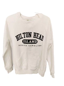 US Vintage by EXIST Youth Hooded Sweatshirt HILTON HEAD ISLAND White XL #16997 - Picture 1 of 5
