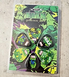 6 Guitar Picks The Incredible HULK pick set 2009 confezione da collezione Marvel Comics - Foto 1 di 2