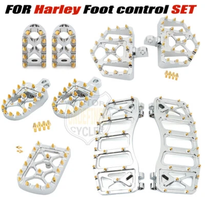 Pedal de freio de piso cromado pinos de mudança para Harley Touring Road Street Glide 9X - Imagem 1 de 4