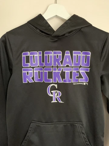 Colorado Rockies MLB Youth Hoodie Large 12 14 Yrs Pullover Black Cover