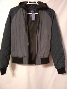 American Rag Bomber Style Quilted Sleves NWT Med Gray/Black (Retail $109) - Picture 1 of 5