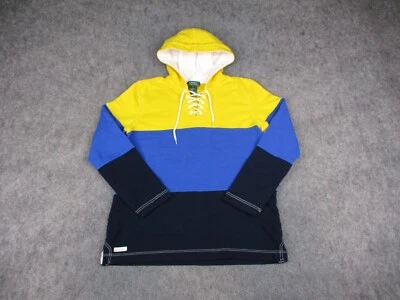 Sudadera con Capucha Ralph Lauren De Colección Para Mujer Grande Azul Marino Amarillo Suéter Bloque de Color LRL Y2K Foto 1 de 4