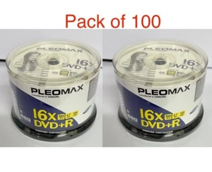 100 dischi dvd registrabili Samsung Pleomax DVD+R 16x 4,7 GB 120 min - Foto 1 di 1