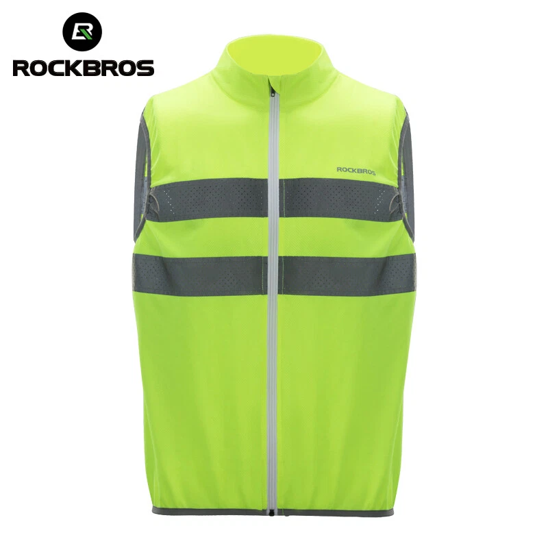 ROCKBROS Cycling Reflective Vest/Coat Sportswear Breathable Short Jersey Green - Image 1 of 4