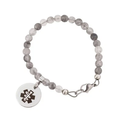 Medizinisches Armband Damen Personalisierter Diabetes Epilepsie Smoke - Bild 1 von 4