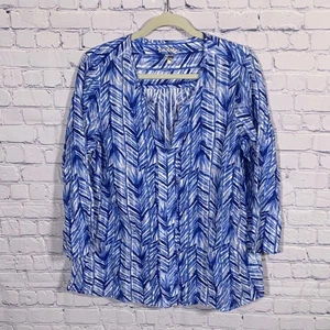 Lilly Pulitzer Damen Nalani Tunika Lapis Blue Coast Verde Print Größe L Preppy - Bild 1 von 4