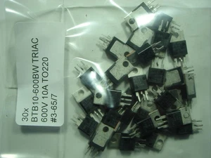 30x  BTB10-600BW  TRIAC  600V 10A TO220 #3-65/7#14k - Picture 1 of 4