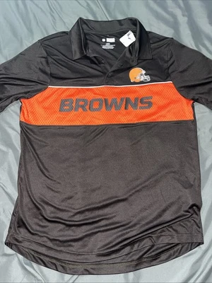 NWT Cleveland Browns NFL Team Apparel Men’s Large Polo Shirt Golf Collared - Image 1 of 4
