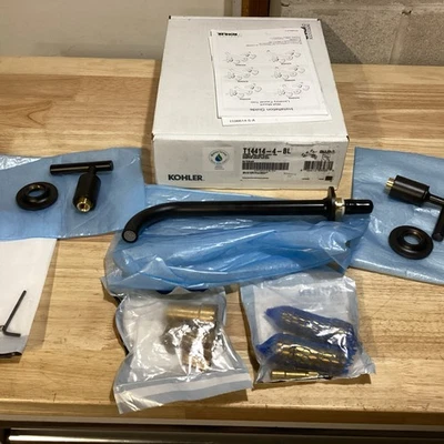 Kohler K-T14414-4-BL 纯净壁挂式龙头装饰哑光黑色*阅读* — 第 1/4 张图片