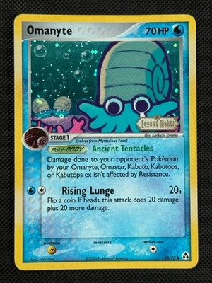Omanyte 60/92 STAMPED Pokémon Card EX Legend Maker Reverse Holo Common - Image 1 of 4
