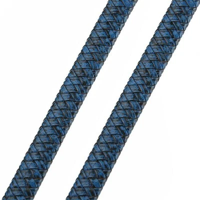 Cordões de couro trançado genuíno marrom preto vintage 0,5/1 metro 8mm 10mm 12mm plano - Imagem 1 de 4