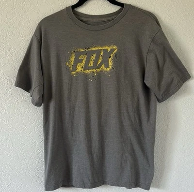 FOX Racing Youth XL T-Shirt Gray Yellow Logo Tee Moto BMX Big Kid Teen Size - Image 1 of 4