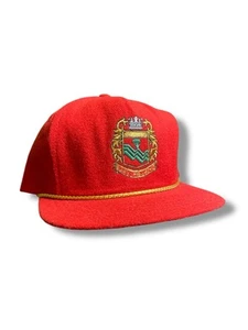 Vintage Pebble Beach Golf Red With Gold Rope Strap Back Hat Pro Club OSFA Wool - Picture 1 of 4