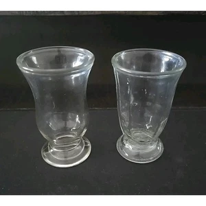 Set of 2 Small Clear Glass Vases, Bud Vase, Juice Glass,Table Decor, Home Accent - Picture 1 of 4