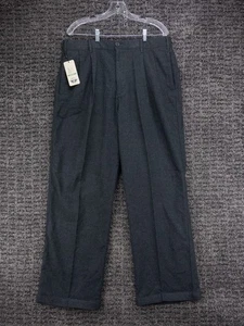 Dockers Hose Herren 33 Actual 35x31 grau hoch breit Plissee Stretch Komfort Neu mit Etikett - Bild 1 von 17