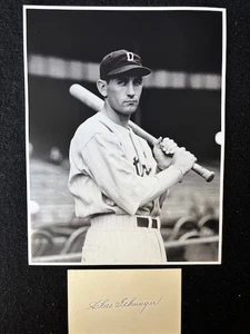 Vintage Clean 3x5 Signed by Tigers Hall of Fame Charlie Gehringer + 8x10 Photo - Picture 1 of 5