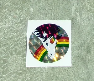 Vintage Twin Seven Prisma holografische Einhorn Regenbogen Aufkleber - Bild 1 von 2