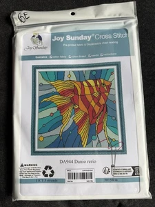 “Danio Rerio Fish" Stamped Cross Stitch Kit by Joy Sunday Color Coded Chart BE - Picture 1 of 1