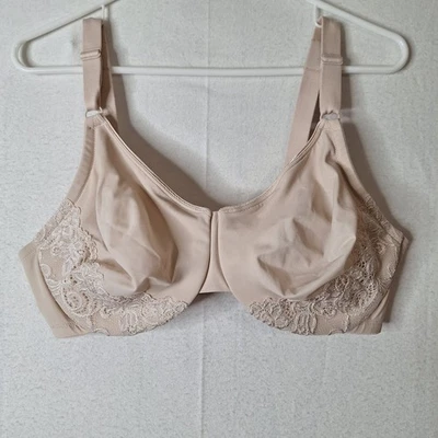 olga 女士文胸米色尺寸 42D 内杯钢圈斑点 — 第 1/4 张图片