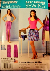 Miss Simplicity 1368 Pattern Knit Mini Maxi Skirt UNCUT Size 6-8-10-12-14-16-18 - Picture 1 of 2