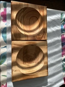 Solid Wood Soap Dish Bathroom Kitchen Decor, NEW Lot Of 2 - Picture 1 of 1