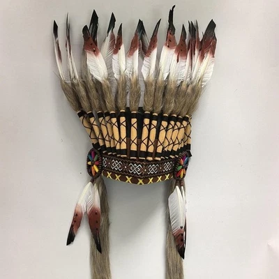 American Indian Native Hat Artificial Feather Headdress Headband for Party - Image 1 of 4