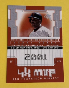 2002 Fleer MVP 2001 Barry Bonds #25 /2001 - Picture 1 of 2