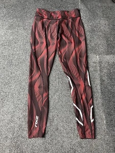 2XU PWX Compression Tights Womens Medium Red Mid Rise Long Pants Tall Ladies - Picture 1 of 13