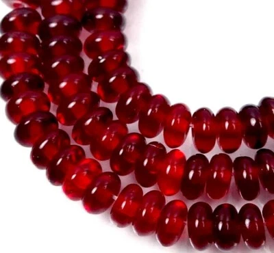 50 Czech Glass Rondelle Beads - Red 4x2mm - Image 1 of 3