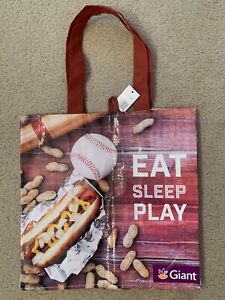 Giant Eat Sleep Play reusable shopping tote bag