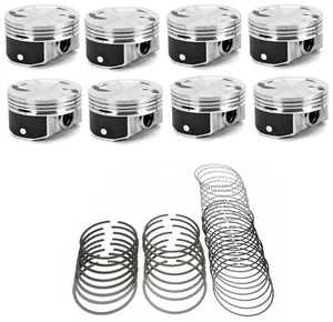 SILVOLITE Hypereutectic Dish 2vr Pistons/8+MOLY Rings for Chevy 6.0L FLOAT .020 - Picture 1 of 5