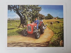 Trevor Mitchell - Red Ferguson FE35 - Tractors Art Print - Picture 1 of 2