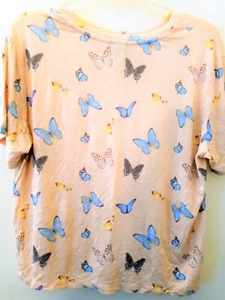Honeydew Peach Orange Butterfly Women's Top Good Condition Size Small Quite Nice - Picture 1 of 4