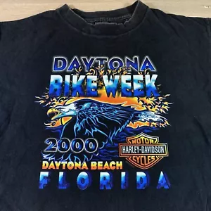 Vintage Harley Davidson Daytona Beach Bike Week 2000 T-Shirt XL Holoubek Black - Picture 1 of 8