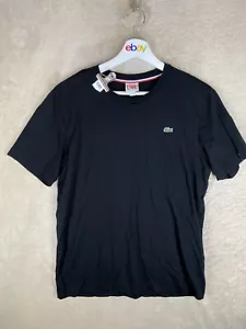 Lacoste Casual T-Shirts Top Size L Womens Black Logo Short Sleeve - Picture 1 of 10