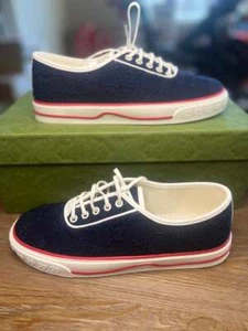 BRAND NEW Gucci Navy GG Embroidered Low-Top Sneaker 6.5 UK - Picture 1 of 5