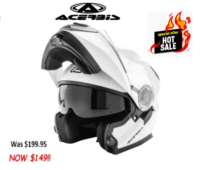 Casco completo de motocicleta de carretera ACERBIS MODULAR NUEVO parasol interno BLANCO Foto 1 de 4