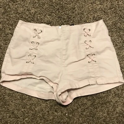 Bermuda elástica rue 21 feminina 7/8 rosa claro mistura de algodão a27 - Imagem 1 de 3