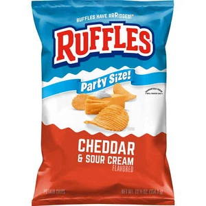 Ruffles Cheddar & Sour Cream Potato Snack Chips,Party Size, 12.5 oz Bag - Picture 1 of 5