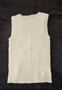 Vintage Nicola Sleeveless Crinkle Tank Top Stretch Size Small - Picture 1 of 3