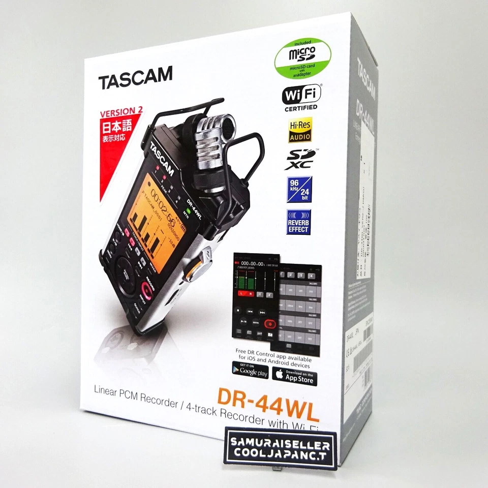Tascam Linear Pcm Recorder Dr-44Wl Ver2-J Wi-Fi Remote Control Shock Mount NEW - Image 1 of 4