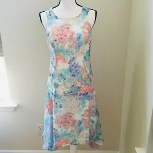 Tommy Hilfiger Floral Multicolor Chiffon Women Spring Summer Long Dress Size 4 - Picture 1 of 8