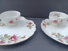 Pair Of Vintage Moss Rose Royal Sealy China Teacup And Saucer With Gold Trim...